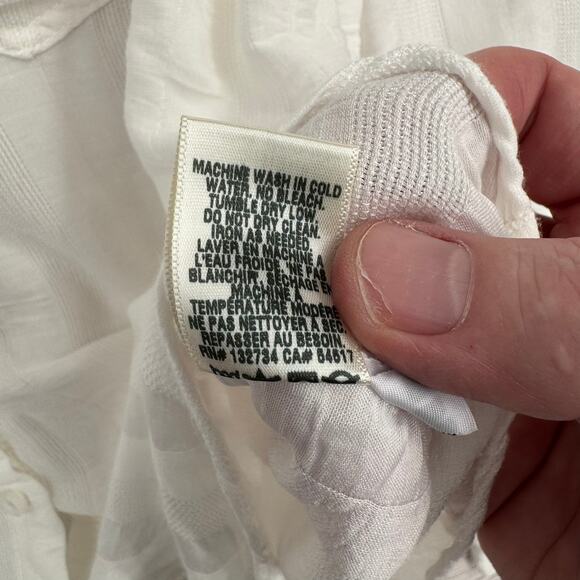 Bella Dahl Linen Blend Button Down Blouse Womens Large Ivory White - Picture 10 of 12